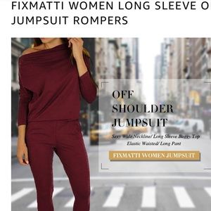 FREE SHIPPING! BEST SELLING Jumper One Piece Set Outfit in Wine Color